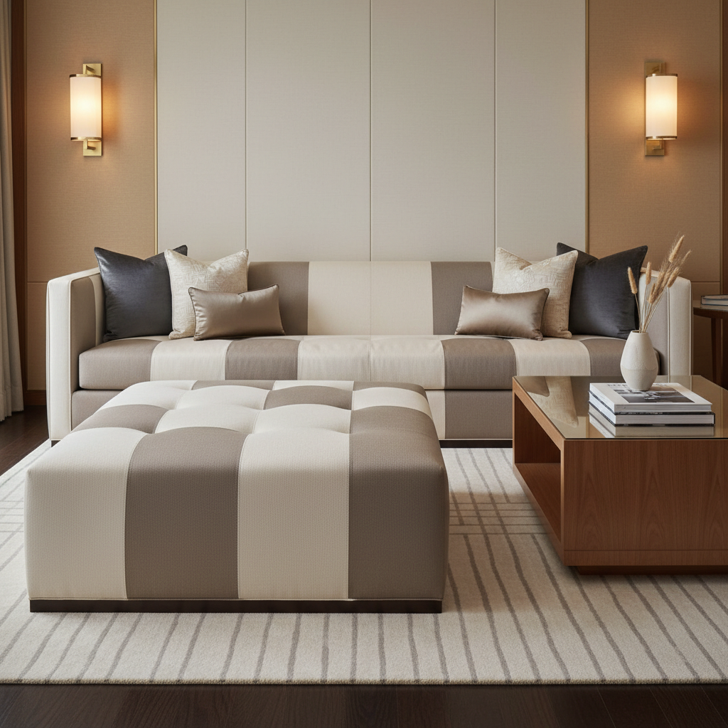 Dale City Definitive Upholstered Ottoman | Architectural Fabrics