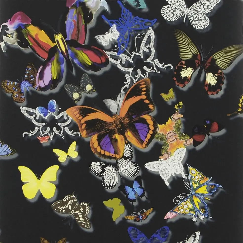 Butterfly Parade 02 Black Wallpaper | Christian Lacroix Europe