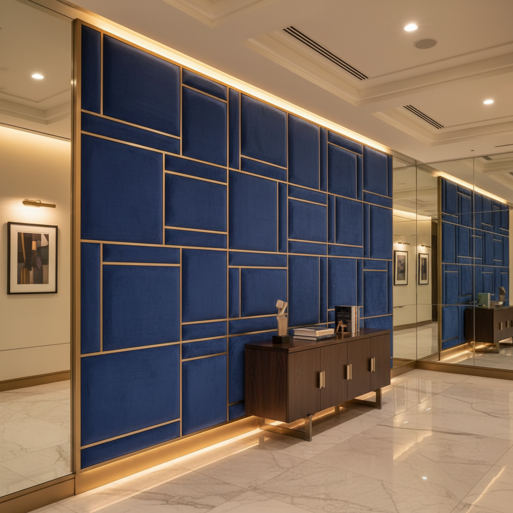 Ultrasuede  Malibu  Blue Upholstered Wall Panel | Ultrasuede Upholstery