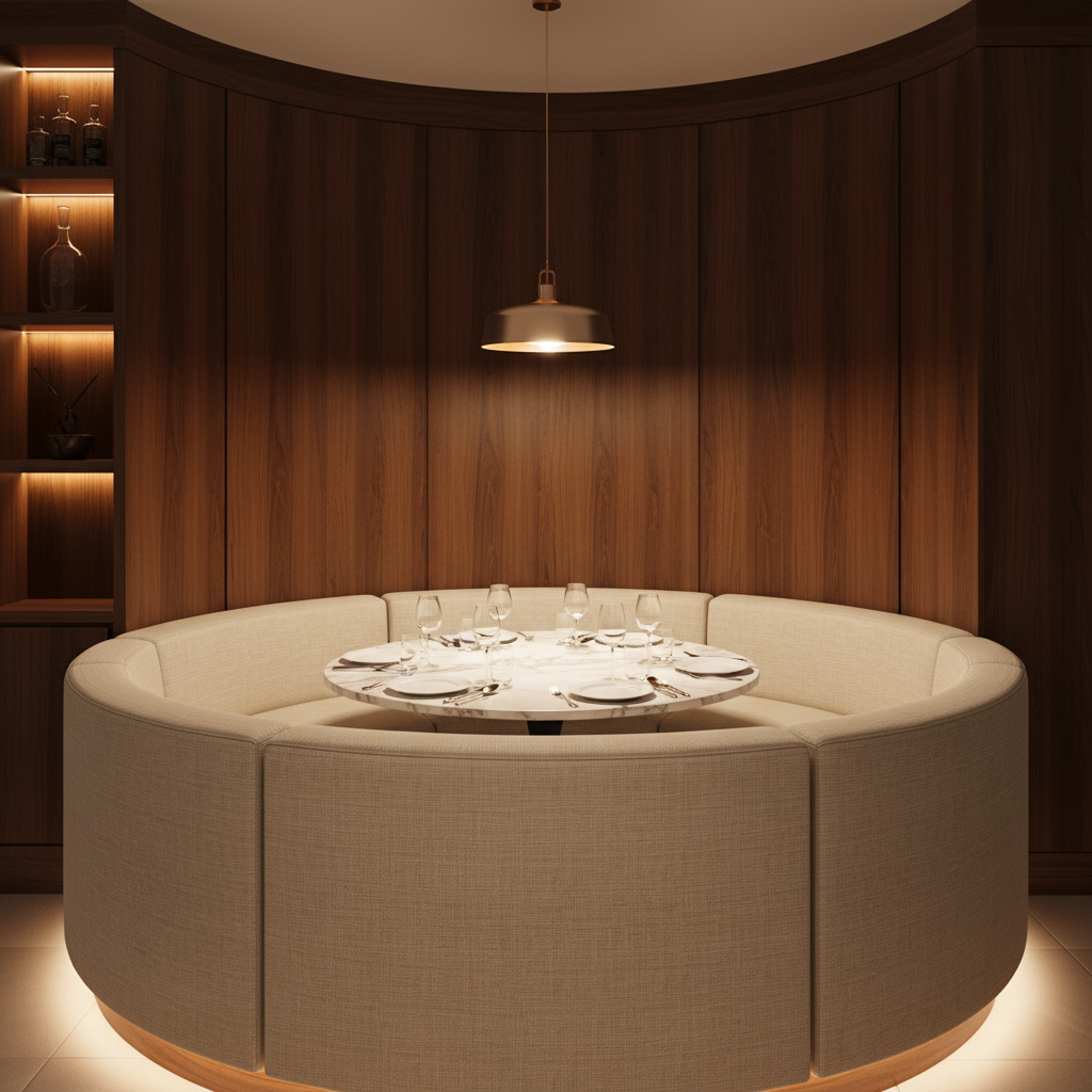 Aspect - Oatmeal Performance Polyurethane Upholstered Banquette | Architectural Fabrics