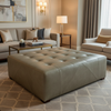 Arcadia - Greystone Performance Vinyl Upholstered Ottoman | Architectural Fabrics
