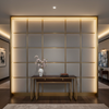 Subtle Textured Solid Misty Gray Upholstered Wall Panel | Architectural Fabrics