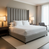 Subtle Textured Grain Soft Gray Upholstered Headboard | Architectural Fabrics