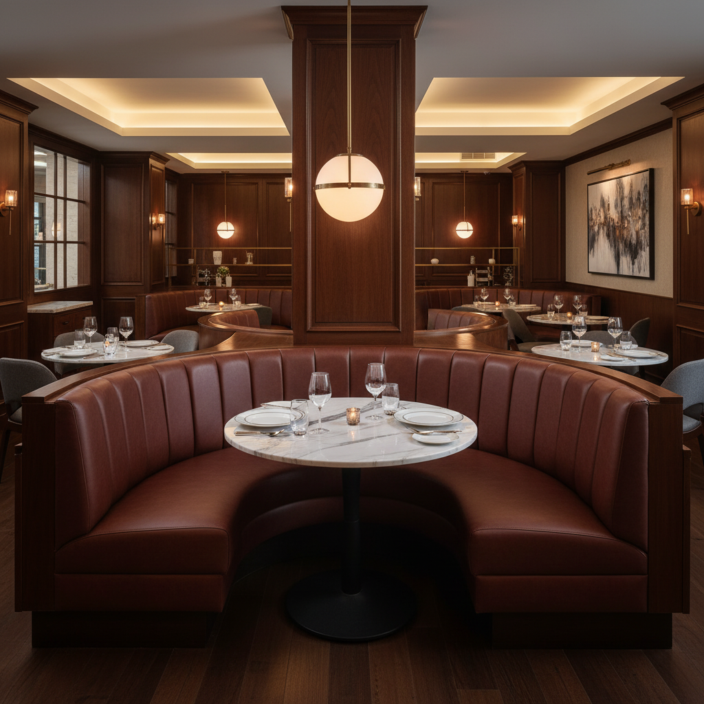 Kralendijk - Carmine Upholstered Banquette | Architectural Fabrics