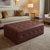 Necker Island - Garnet Upholstered Ottoman | Architectural Fabrics
