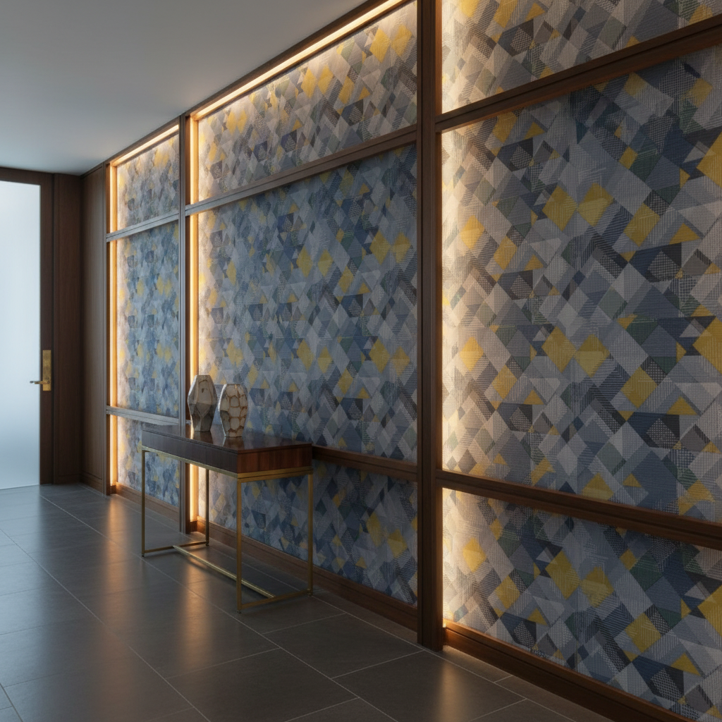 Trellis Bay - Limeade Upholstered Wall Panel | Architectural Fabrics