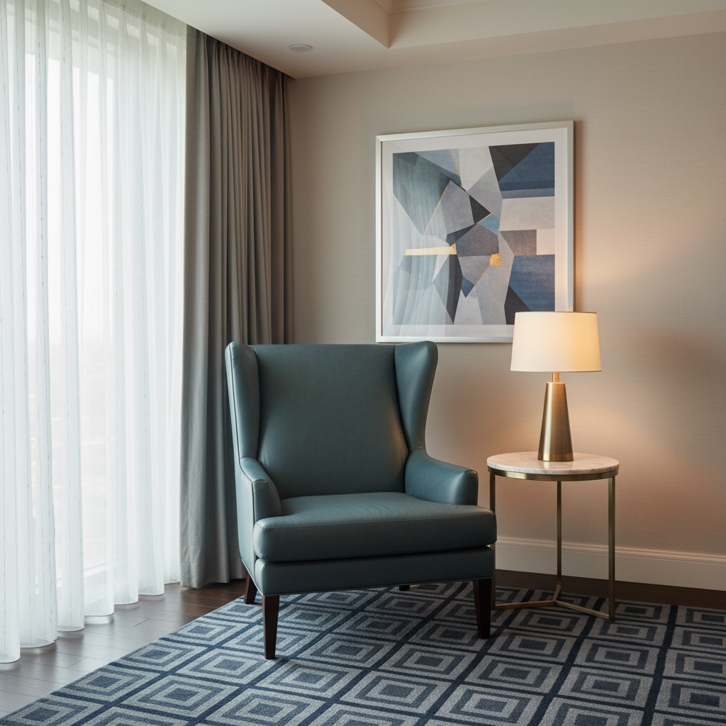 Smooth Pebble Grain Deep Teal Upholstered Chair | Architectural Fabrics