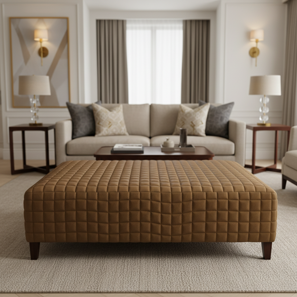 Waterfall Bay - Elk Upholstered Ottoman | Architectural Fabrics
