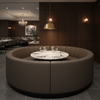 Smooth Pebble Grain Dark Taupe Upholstered Banquette | Architectural Fabrics