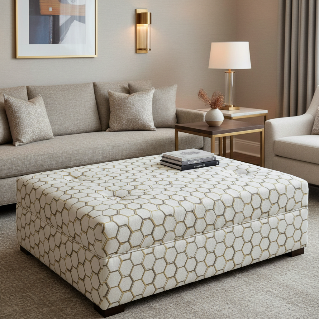 Pelican Cay - Fresco Upholstered Ottoman | Architectural Fabrics