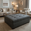Turks Landing - Nero Upholstered Ottoman | Architectural Fabrics