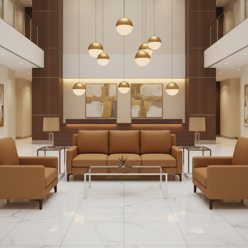 Smooth Pebble Grain Warm Cognac Upholstered Sofa | Architectural Fabrics