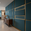 Subtle Textured Solid Deep Teal Upholstered Wall Panel | Architectural Fabrics