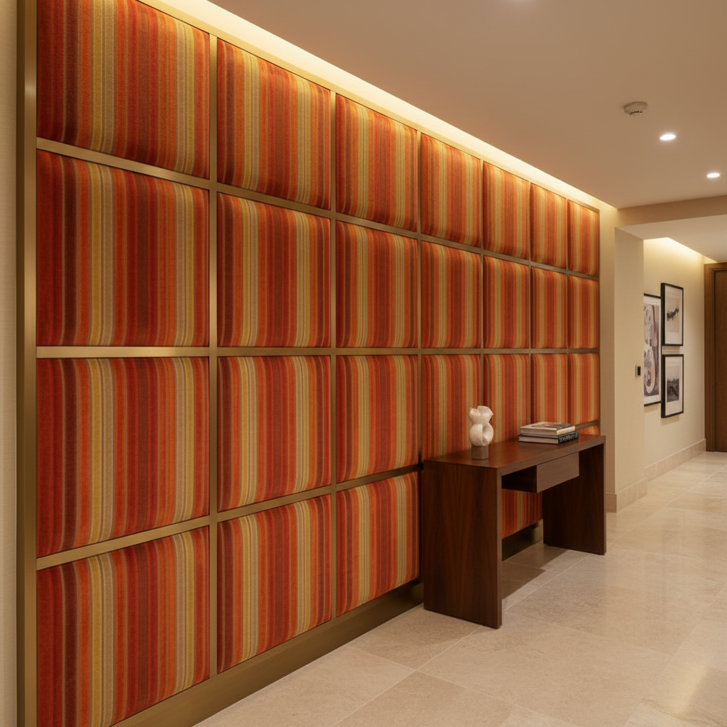 Sugar Mill Stripe - Tango Upholstered Wall Panel | Architectural Fabrics