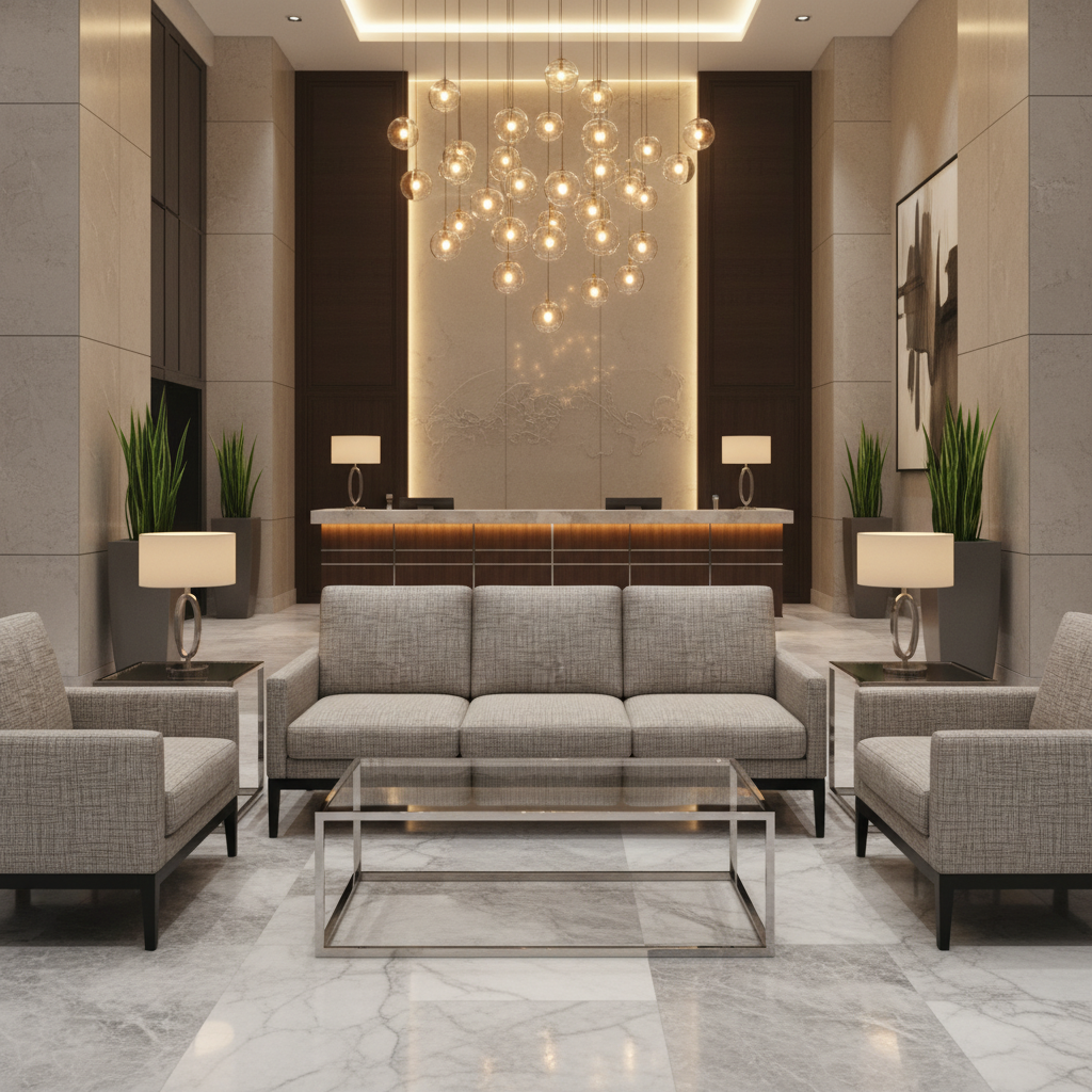 Woven Linear Texture Silver Taupe Upholstered Sofa | Architectural Fabrics