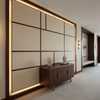 Brushed Linen Weave Oyster Beige Upholstered Wall Panel | Architectural Fabrics