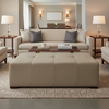 Smooth Suede Texture Mushroom Taupe Upholstered Ottoman | Architectural Fabrics