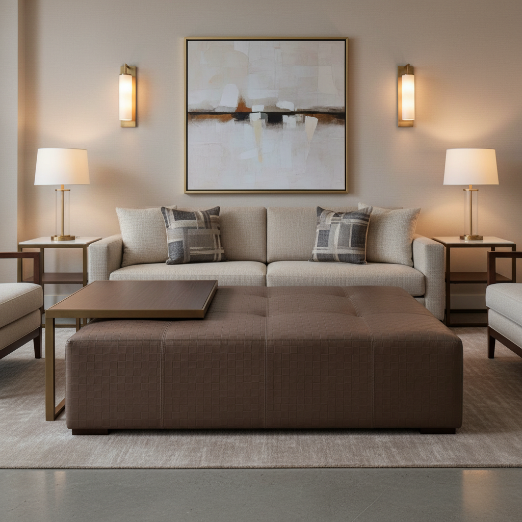 Berretta - Berretta Performance Vinyl Upholstered Ottoman | Architectural Fabrics