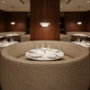 Woven Crosshatch Texture Neutral Beige Upholstered Banquette | Architectural Fabrics