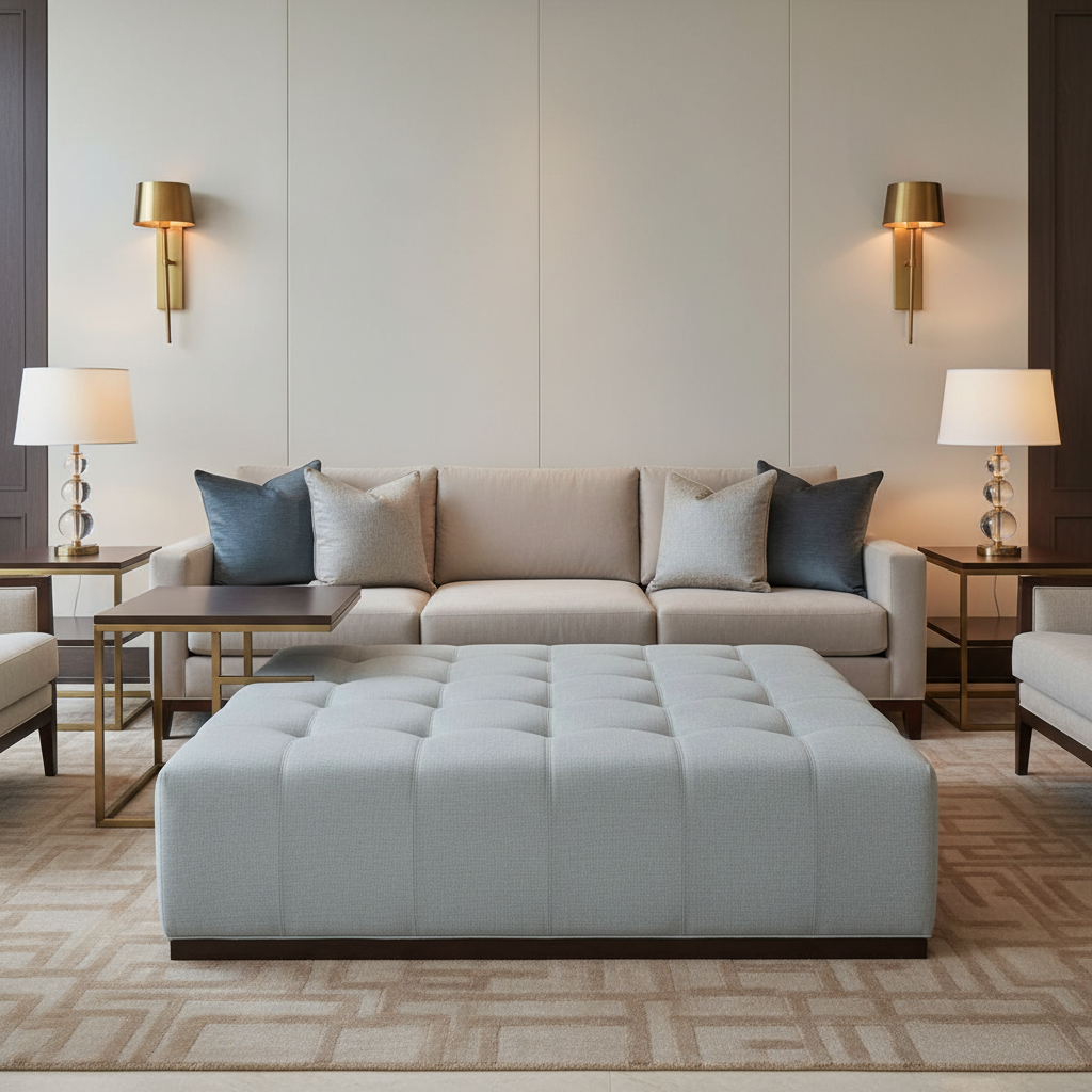 Peter Island - Tranquil Upholstered Ottoman | Architectural Fabrics