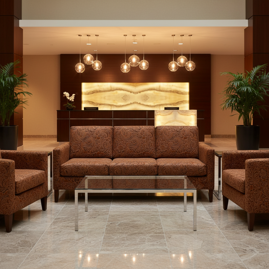 West Indian Lily - Cinnamon Upholstered Sofa | Architectural Fabrics