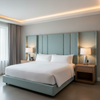Woven Basketweave Texture Aqua Mist Upholstered Headboard | Architectural Fabrics