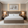 Smooth Solid Texture Soft Taupe Upholstered Headboard | Architectural Fabrics