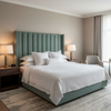 Smooth Solid Color Seafoam Green Upholstered Headboard | Architectural Fabrics