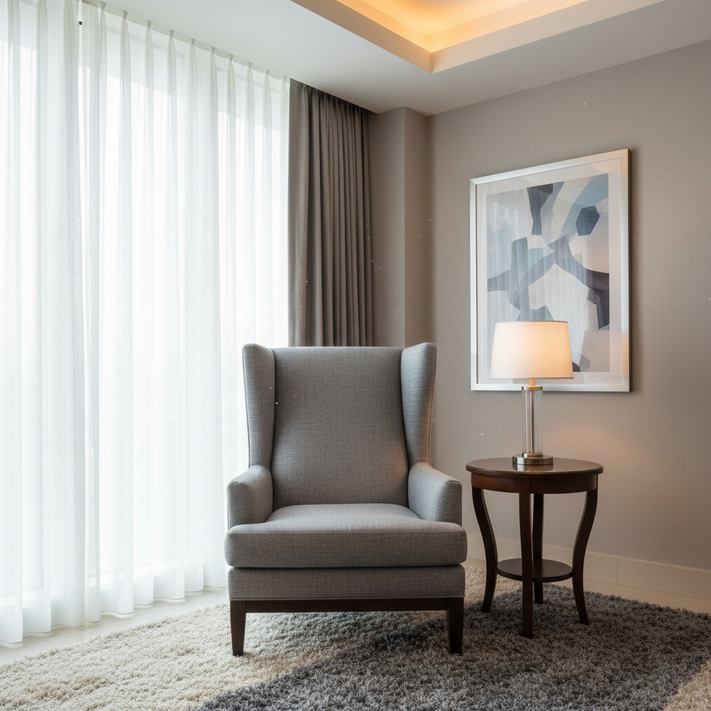 Linen Weave Texture Slate Gray Upholstered Chair | Architectural Fabrics