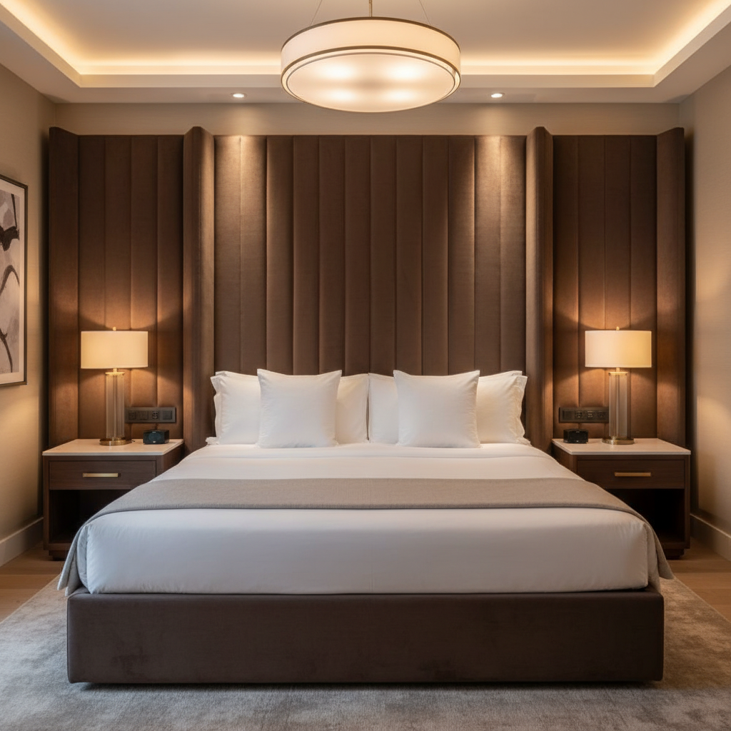 Peter Island - Aubergiine Upholstered Headboard | Architectural Fabrics