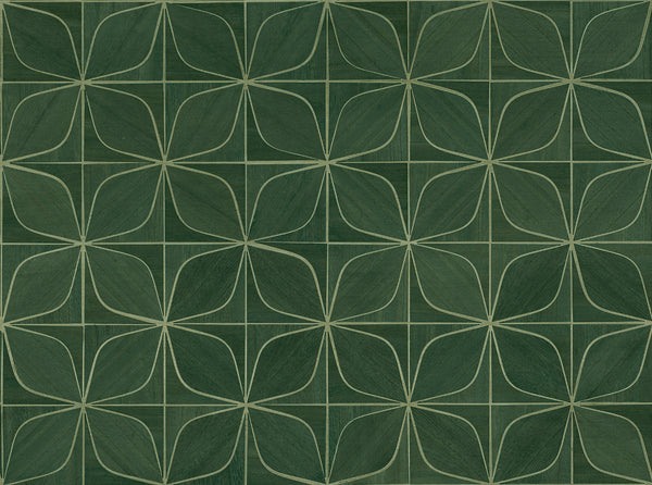 Oyster Bay-Hunter Wood Veneer Wallcovering | Phillipe Romano