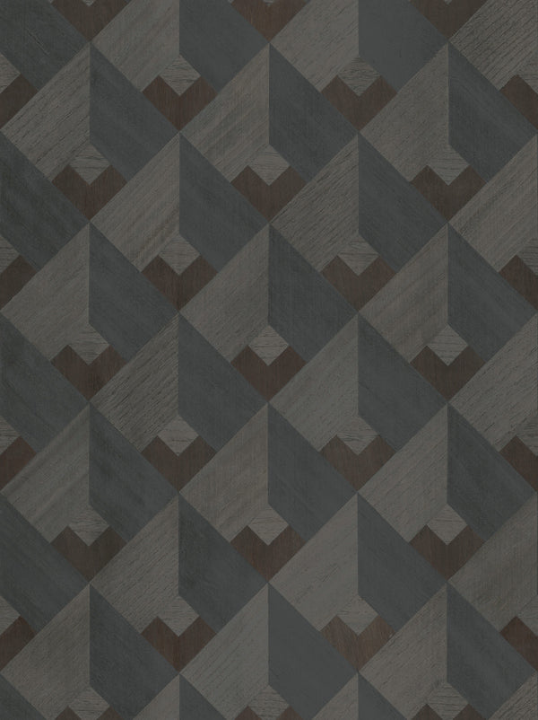 Northport-Charcoal Wood Veneer Wallcovering | Phillipe Romano