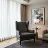 Fine Woven Texture Dark Graphite Upholstered Chair | Architectural Fabrics