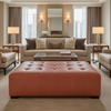 Smooth Pebble Grain Rustic Sienna Upholstered Ottoman | Architectural Fabrics