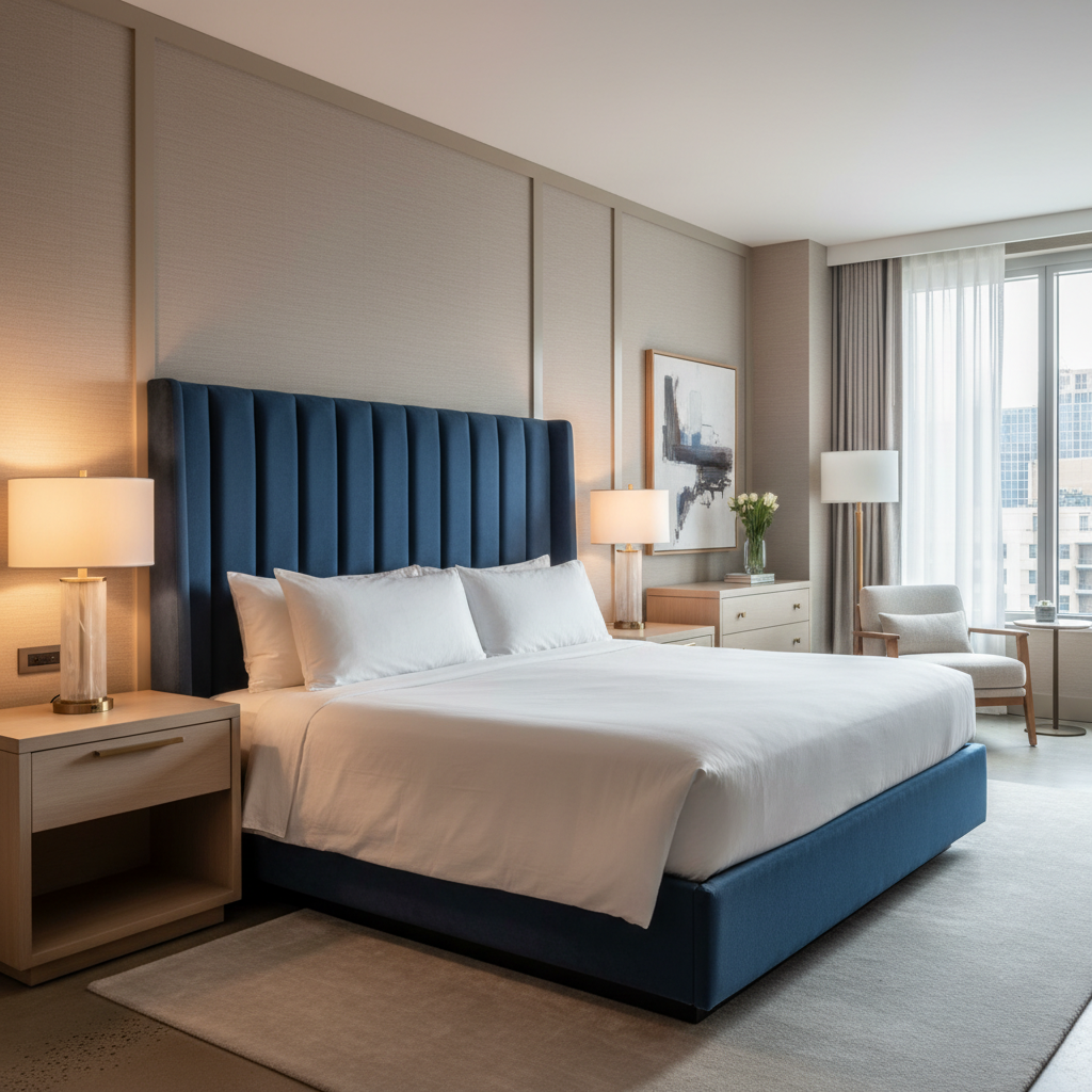 Ultrasuede  Cerulean  Blue Upholstered Headboard | Ultrasuede Upholstery