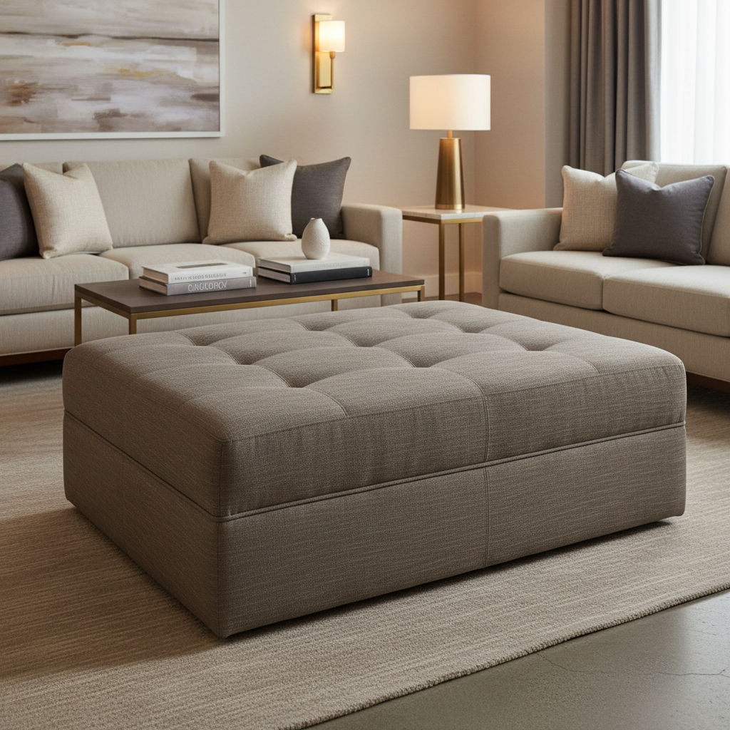 Treasure Beach - Chestnut Upholstered Ottoman | Architectural Fabrics