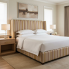 Sugar Mill Stripe - Moonbeam Upholstered Headboard | Architectural Fabrics