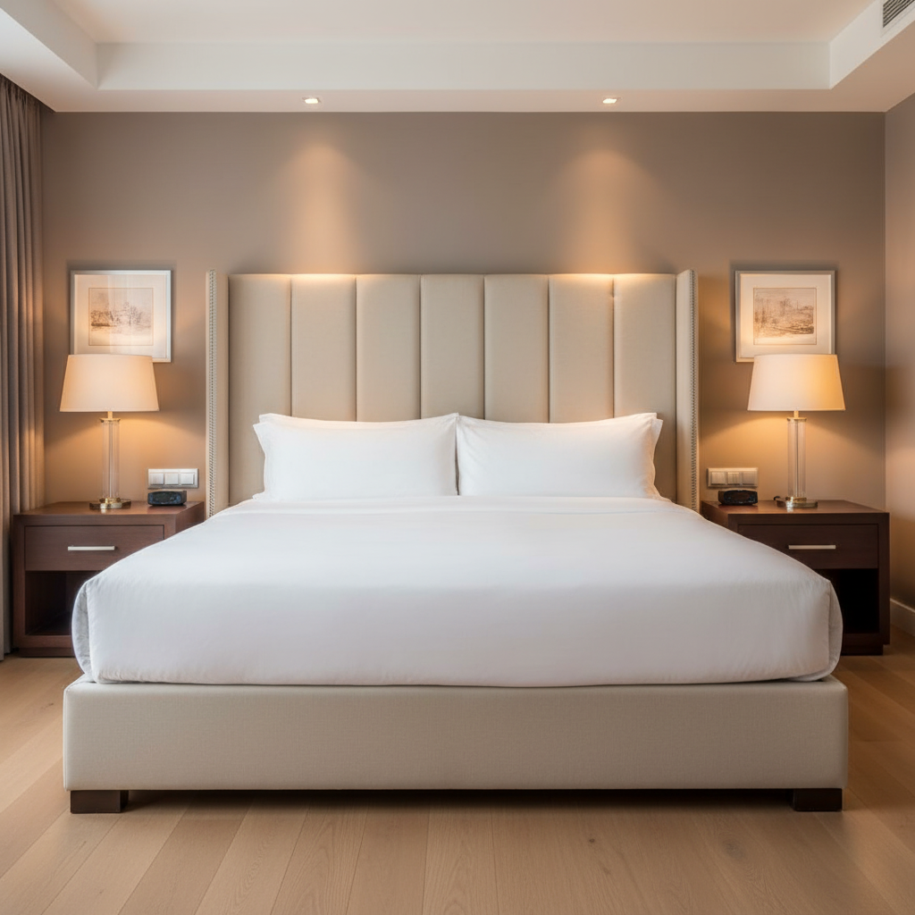 Aspect - Oatmeal Performance Polyurethane Upholstered Headboard | Architectural Fabrics