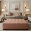 Fine Pebble Grain Rose Quartz Upholstered Ottoman | Architectural Fabrics