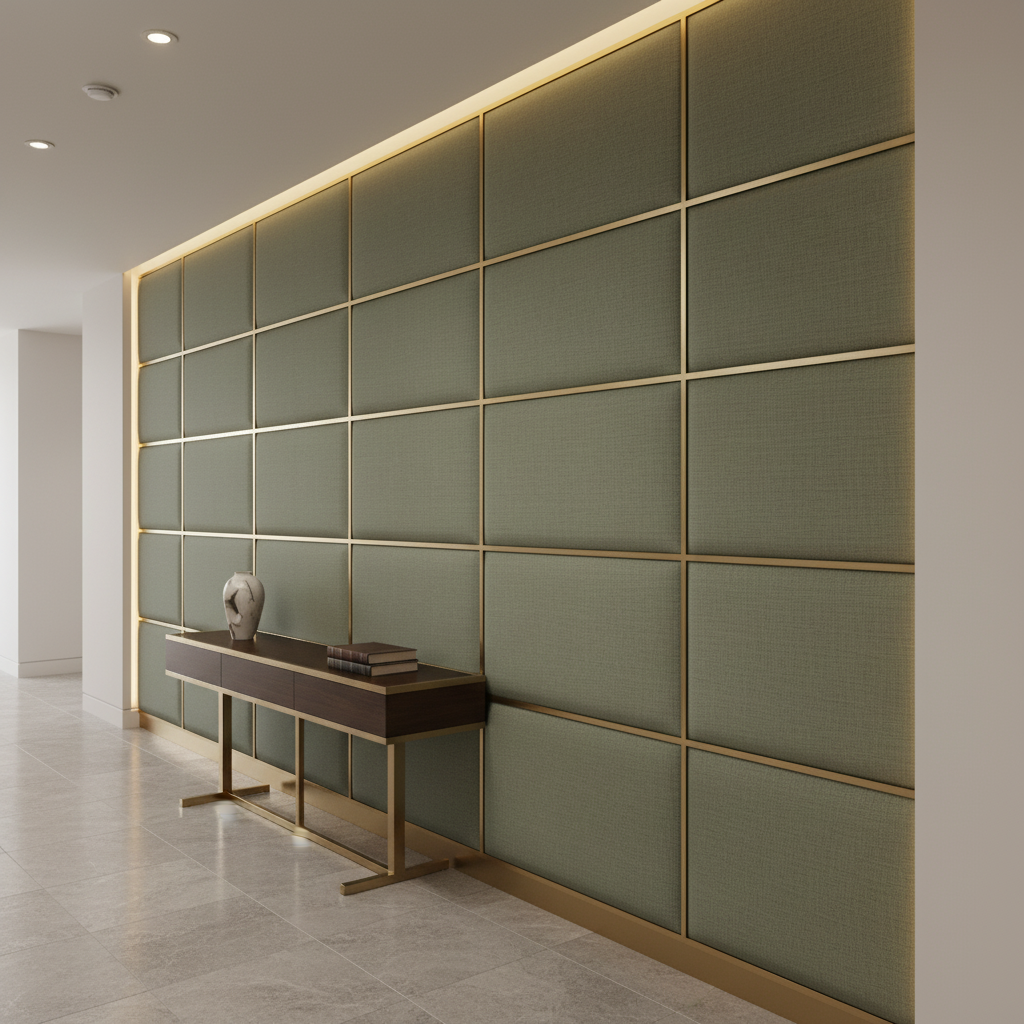 Aarden - Stone Moss Silicone Hybrid Upholstered Wall Panel | Architectural Fabrics