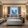 Bedford Ice Upholstered Ottoman | Architectural Fabrics