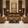Smooth Pebble Grain Golden Bronze Upholstered Sofa | Architectural Fabrics