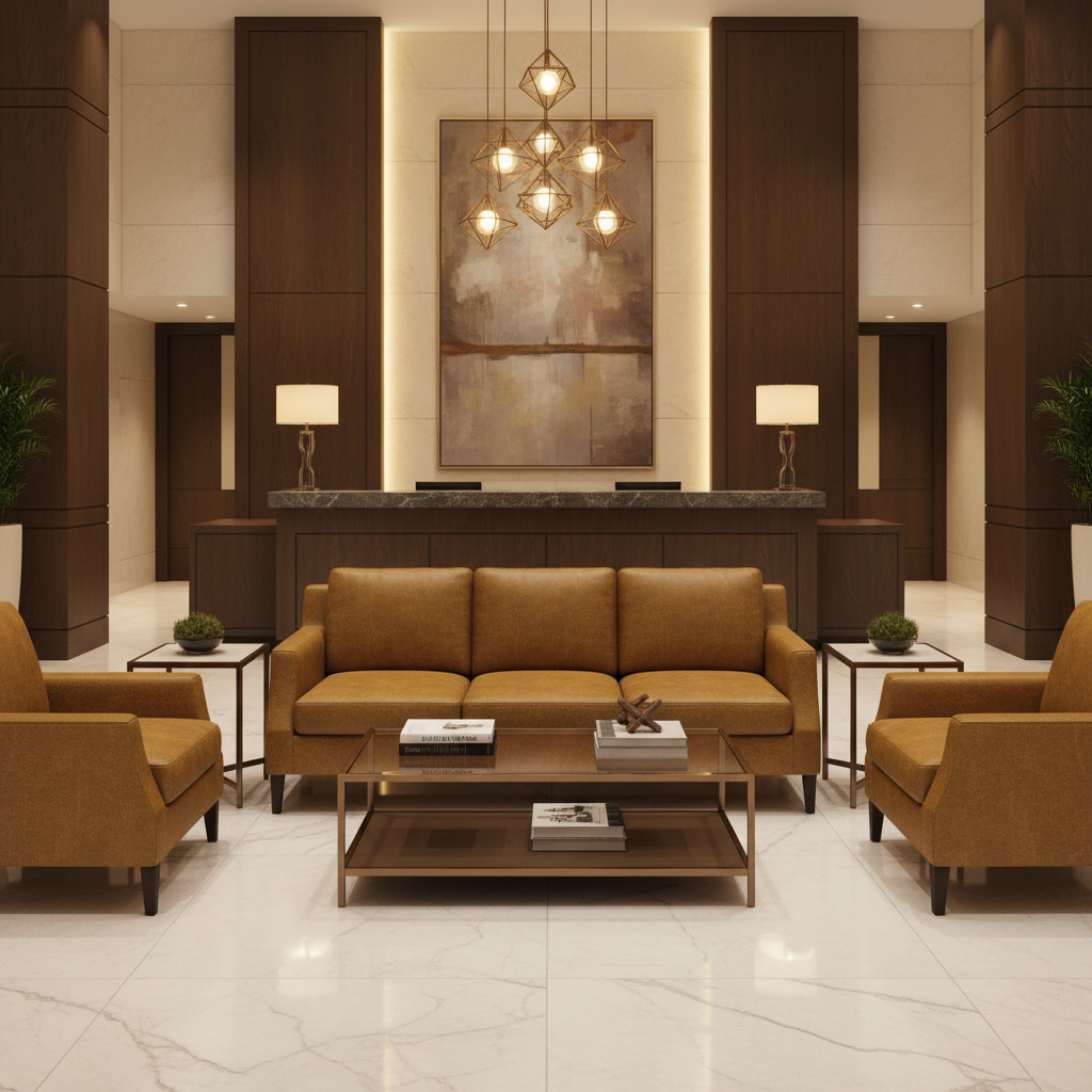 Smooth Pebble Grain Golden Bronze Upholstered Sofa | Architectural Fabrics