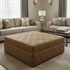 Stone Haven - Tobacco Upholstered Ottoman | Architectural Fabrics