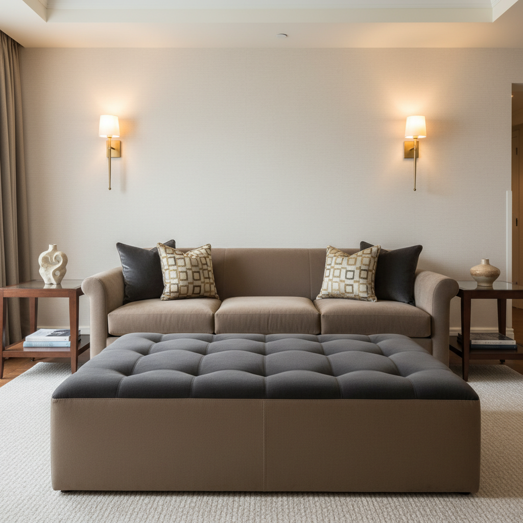 Abingdon Crow Upholstered Ottoman | Architectural Fabrics