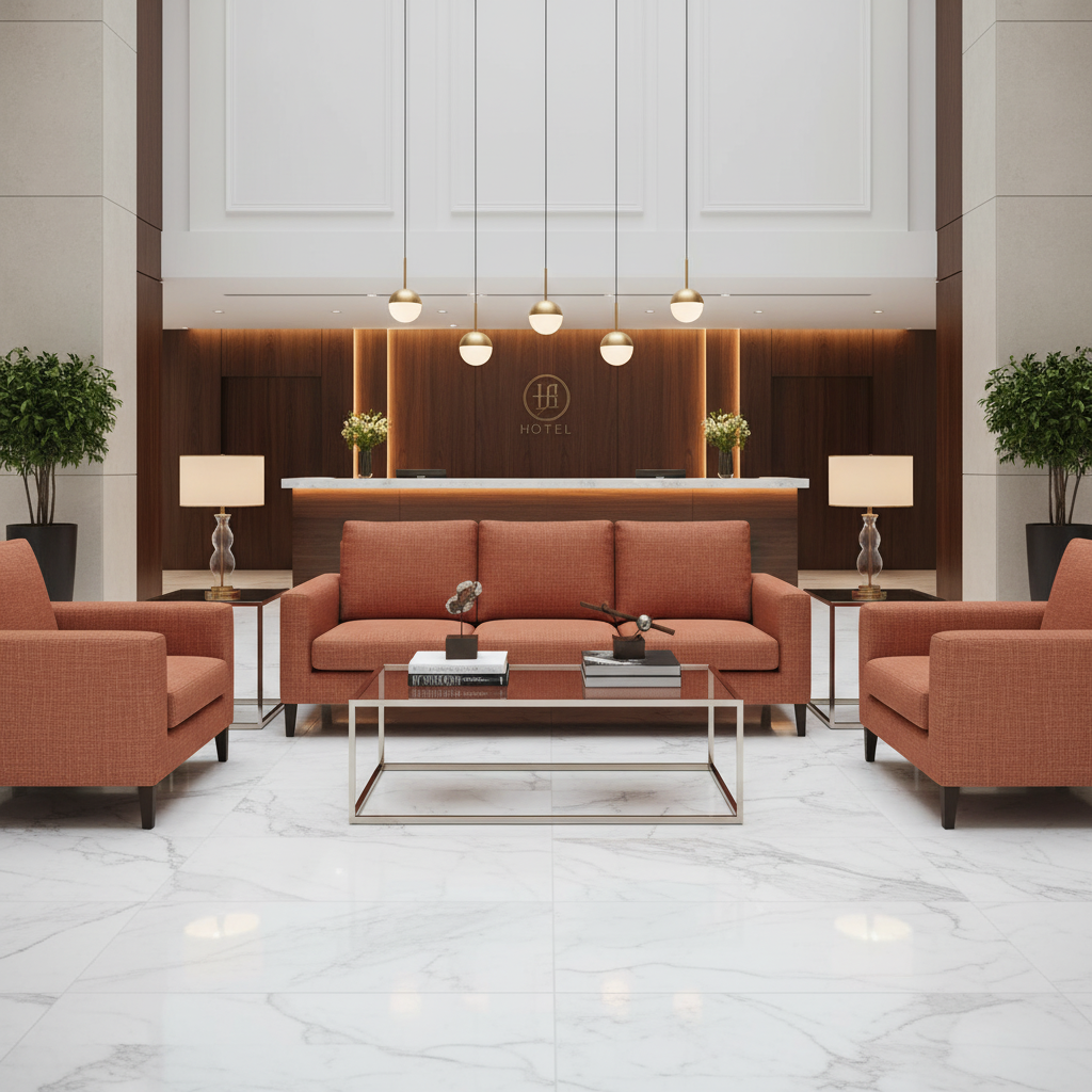 Aspect - Terracotta Performance Polyurethane Upholstered Sofa | Architectural Fabrics