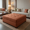 Aspect - Terracotta Performance Polyurethane Upholstered Ottoman | Architectural Fabrics