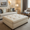 Vintage Harbor - Eggshell Upholstered Ottoman | Architectural Fabrics