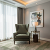Smooth Pebble Grain Deep Olive Upholstered Chair | Architectural Fabrics