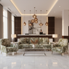 Crushed Velvet Texture Frosted Olive Upholstered Sofa | Architectural Fabrics